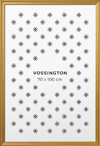 Vossington Bilderrahmen 70x100 Gold - Moderner Rahmen mit abgeschrägter Kante - Posterrahmen - Groß - Rahmen für 1 Bild, Poster oder Puzzle im Format 70 x 100 cm (100x70 cm) von Vossington