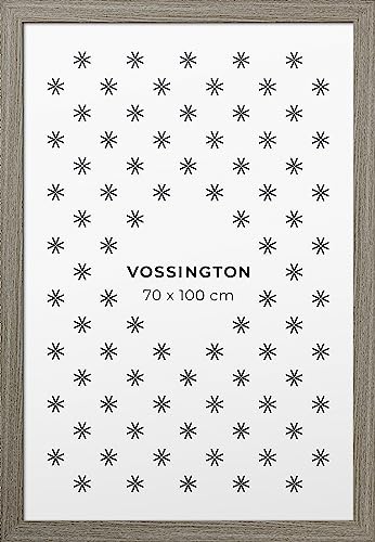 Vossington Bilderrahmen 70x100 Grau - Vintage - Rustikaler Charakter und Charme - Künstliche Holzmaserung - Posterrahmen - Groß - Rahmen für 1 Bild oder Puzzle im Format 70 x 100 cm (100x70 cm) von Vossington