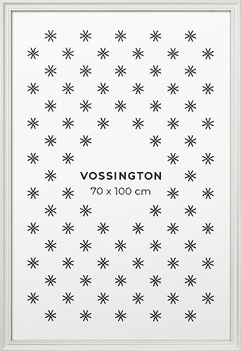 Vossington Bilderrahmen 70x100 Weiß - Barock - Dekorativer Mix aus traditionellem und modernem Design - Antik - Posterrahmen - Rahmen für 1 Bild oder Puzzle im Format 70 x 100 cm (100x70 cm) von Vossington