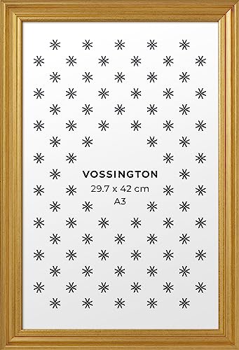Vossington Bilderrahmen A3 Gold - Barock - Dekorativer Mix aus traditionellem und modernem Design - Antik - Fotorahmen - Rahmen für 1 Bild, Foto, Poster oder Puzzle im Format DIN A3 (29,7 x 42 cm) von Vossington