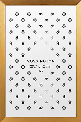 Vossington Bilderrahmen A3 Gold - Modernes, klassisches Design - Fotorahmen - Rahmen für 1 Bild, Foto, Poster oder Puzzle im Format DIN A3 (29,7 x 42 cm) von Vossington