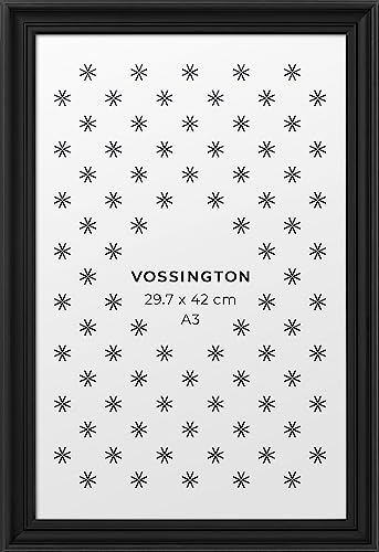 Vossington Bilderrahmen A3 Schwarz - Barock - Dekorativer Mix aus traditionellem und modernem Design - Antik - Fotorahmen - Rahmen für 1 Bild, Foto, Poster oder Puzzle im Format DIN A3 (29,7 x 42 cm) von Vossington
