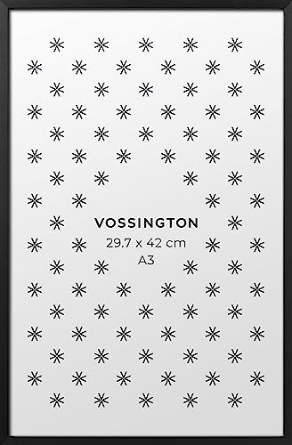 Vossington Bilderrahmen A3 Schwarz - Metall - Modernes und schmales Design - Fotorahmen - Rahmen für 1 Bild, Foto, Poster oder Puzzle im Format DIN A3 (29,7 x 42 cm) von Vossington