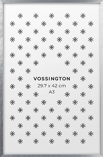 Vossington Bilderrahmen A3 Silber - Metall - Modernes und schmales Design - Fotorahmen - Rahmen für 1 Bild, Foto, Poster oder Puzzle im Format DIN A3 (29,7 x 42 cm) von Vossington