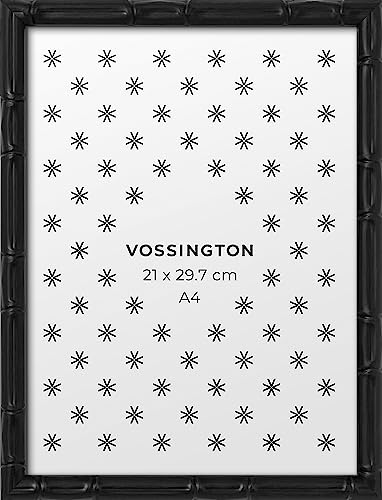 Vossington Bilderrahmen A4 Schwarz - Bambus - Modernes Design aus Bambusimitat - Fotorahmen - Rahmen für 1 Bild, Foto, Poster oder Puzzle im Format DIN A4 (21 x 29,7 cm) von Vossington