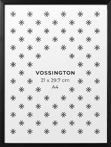 Vossington Bilderrahmen A4 Schwarz - Metall - Modernes und schmales Design - Fotorahmen - Rahmen für 1 Bild, Foto, Poster oder Puzzle im Format DIN A4 (21 x 29,7 cm) von Vossington