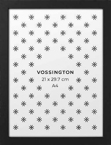 Vossington Bilderrahmen A4 Schwarz - Modernes, klassisches Design - Fotorahmen - Rahmen für 1 Bild, Foto, Poster oder Puzzle im Format DIN A4 (21 x 29,7 cm) von Vossington