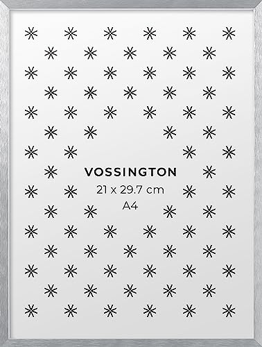 Vossington Bilderrahmen A4 Silber - Metall - Modernes und schmales Design - Fotorahmen - Rahmen für 1 Bild, Foto, Poster oder Puzzle im Format DIN A4 (21 x 29,7 cm) von Vossington
