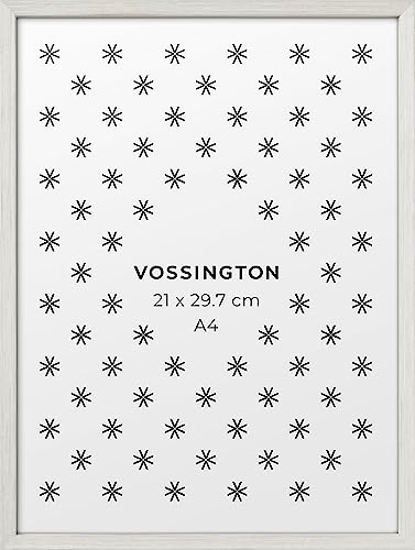 Vossington Bilderrahmen A4 Weiss - Holz - Modernes und schmales Design - Fotorahmen - Rahmen für 1 Bild, Foto, Poster oder Puzzle im Format DIN A4 (21 x 29,7 cm) von Vossington