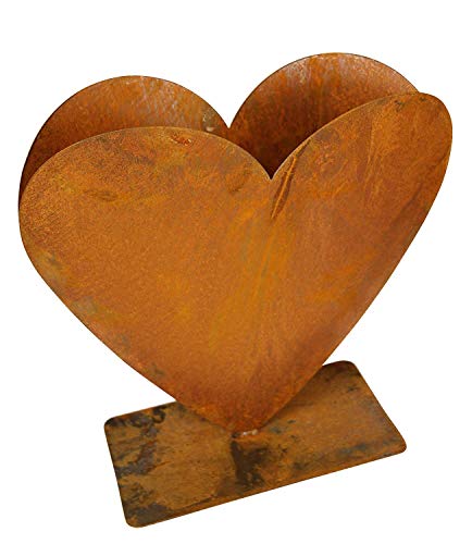 Metall Pflanzenherz Liebe Herz Pflanzentopf Gartendeko Herz Rost Garten Pflanzherz edel zeitlos rost-Finish bepflanzen Balkondeko Edelrost Metallherz Frühlingsdeko Antik von Vosteen