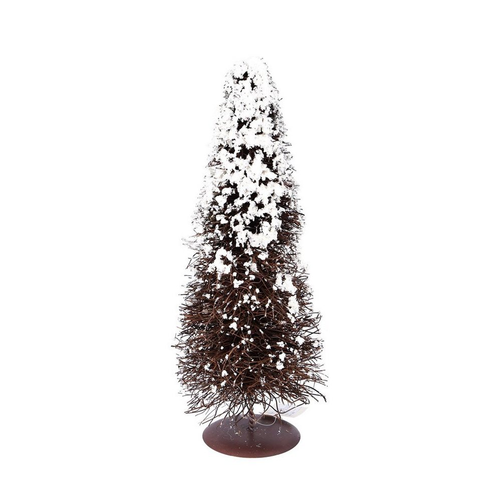 Vosteen Künstlicher Weihnachtsbaum Tanne FROST braun weiß beschneiter Dekotannenbaum aus Naturzweigen mit Schnee K von Vosteen