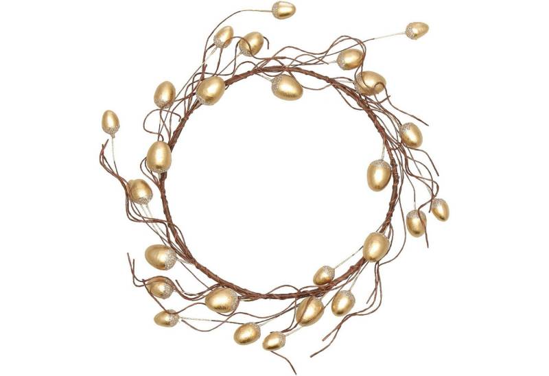 Vosteen Tischkranz Herbstkranz modern Wanddeko Türkranz gold oder schwarz, mit Glitzer veredelt von Vosteen