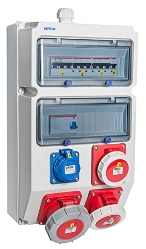 VOTHA® Wandverteiler - verdrahtet"WUPPERTAL" mit FI-Schalter wasserdicht von Votha