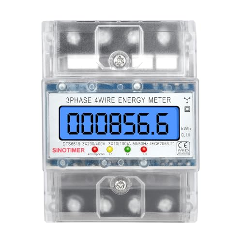 Vothen Stromzähler Hutschiene, 3 Phasen 4-Draht Digitaler Drehstromzähler Hutschiene Energiemessgerät Geeicht Stromzähler 40-380V 100A mit LCD-Display Elektrizitätszähler Energy Meter Vothen Stromzähler Hutschiene, 3 Phasen 4-Draht Digitaler Drehstromzähler Hutschiene Energiemessgerät Geeicht Stromzähler 40-380V 100A mit LCD-Display Elektrizitätszähler Energy Meter von Vothen