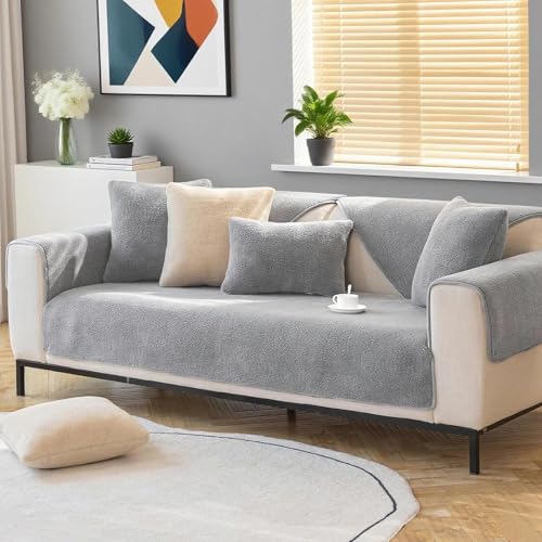 Votoko Sofabezug 1 2 3 4 Sitzer, L Form Sofaüberwurfe rutschfest, Ecksofa Sofa überzug Pets Dog Couch überzug Sofaschutz, Ultra Weicher Sofaschoner (Grau, 90x160cm) von Votoko