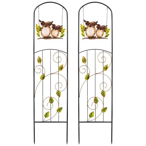 Voumsil Solarbetriebenes Eisen-Pflanzenspalier mit Lichtern, für den Außenbereich, Garten, Kletterpflanze, wetterfester Metallpfahl für Weinrosen, dekorative Solarbeleuchtung für Terrasse, Hof, Zaun Voumsil Solarbetriebenes Eisen-Pflanzenspalier mit Lichtern, für den Außenbereich, Garten, Kletterpflanze, wetterfester Metallpfahl für Weinrosen, dekorative Solarbeleuchtung für Terrasse, Hof, Zaun von Voumsil