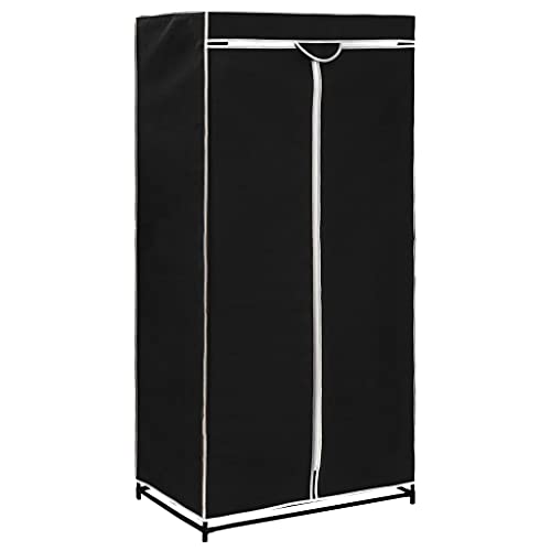 Voupuoda Kleiderschrank, Garderobe, Bedroom Furniture, Faltschrank, Faltschrank, Stoffschrank, Schwarz 75×50×160 cm von Voupuoda