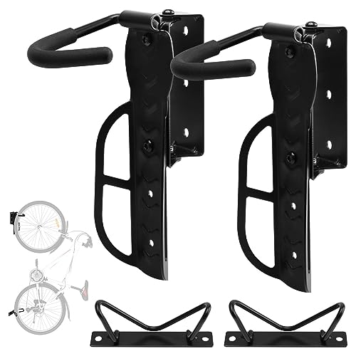 Vousile 2 Stück Drehbare Fahrradhalter Wandhalterung, Fahrradhaken Garage Stander Haken, Vertikal Firestarter für 20 to 29 Zoll von Vousile