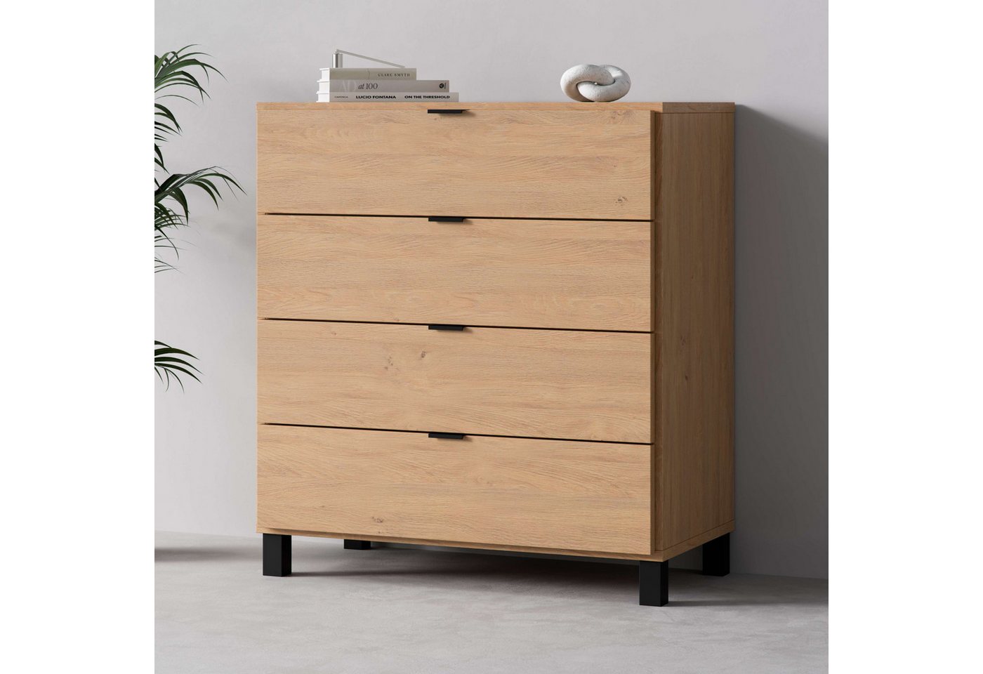 Vox Kommode SIMPLE Sideboard mit 4 Schubladen, Maße B/T/H: 90/47/94,5 cm, Soft-Close Function, mit schwarzen Metallgriffe Vox Kommode SIMPLE Sideboard mit 4 Schubladen, Maße B/T/H: 90/47/94,5 cm, Soft-Close Function, mit schwarzen Metallgriffe von Vox