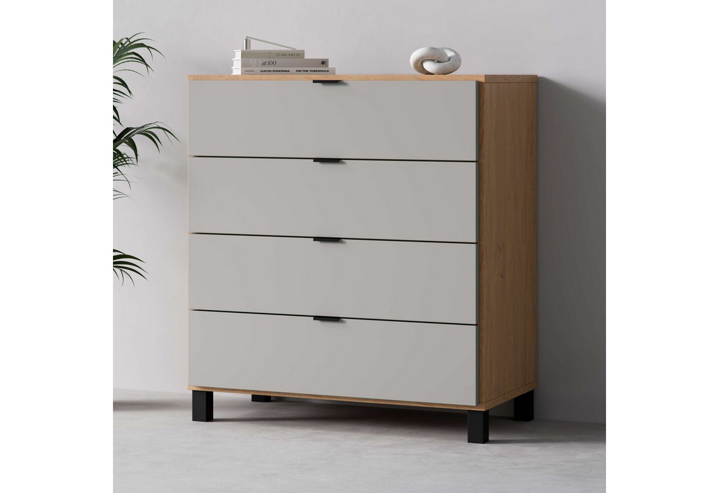 Vox Kommode SIMPLE Sideboard mit 4 Schubladen, Maße B/T/H: 90/47/94,5 cm, Soft-Close Function, mit schwarzen Metallgriffe Vox Kommode SIMPLE Sideboard mit 4 Schubladen, Maße B/T/H: 90/47/94,5 cm, Soft-Close Function, mit schwarzen Metallgriffe von Vox