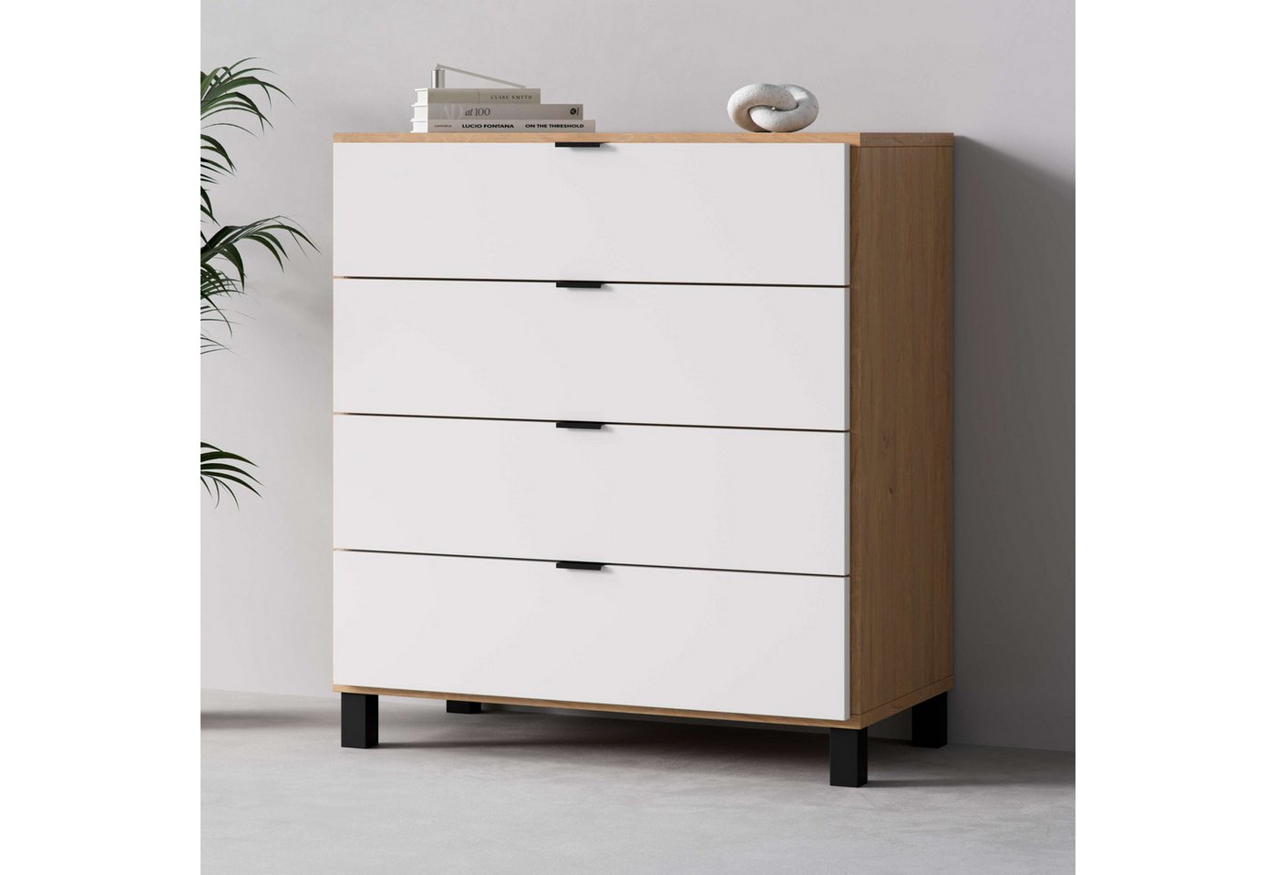 Vox Kommode SIMPLE Sideboard mit 4 Schubladen, Maße B/T/H: 90/47/94,5 cm, Soft-Close Function, mit schwarzen Metallgriffe Vox Kommode SIMPLE Sideboard mit 4 Schubladen, Maße B/T/H: 90/47/94,5 cm, Soft-Close Function, mit schwarzen Metallgriffe von Vox