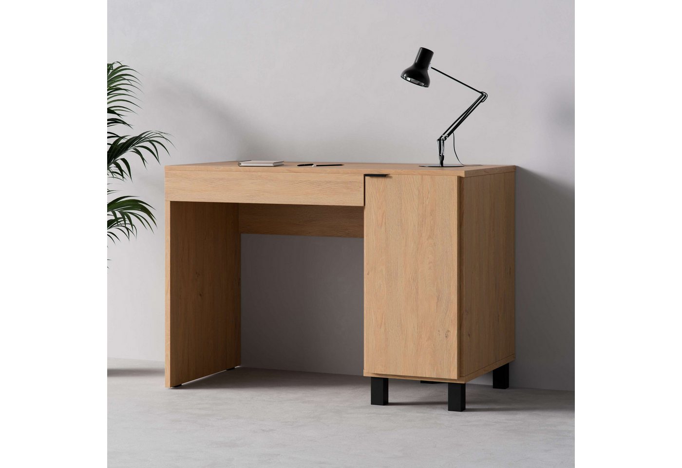 Vox Schreibtisch SIMPLE Computertisch mit Stauraum, Maße B/T/H: 110/55/86,7 cm, Bürotisch mit Schublade & Schrank in 3 Farben erhältlich, Metallgriffe Vox Schreibtisch SIMPLE Computertisch mit Stauraum, Maße B/T/H: 110/55/86,7 cm, Bürotisch mit Schublade & Schrank in 3 Farben erhältlich, Metallgriffe von Vox