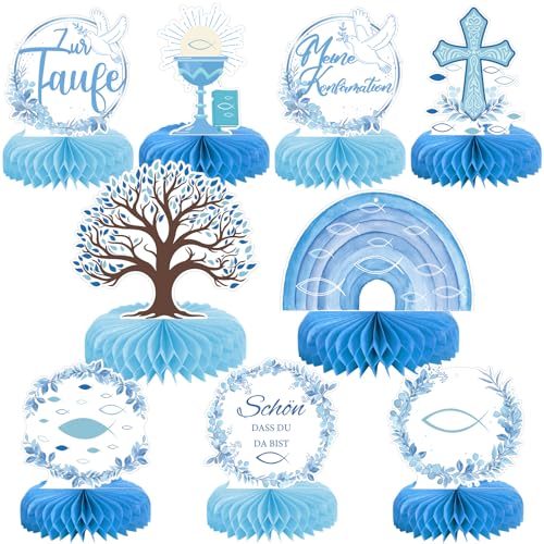Bienenwabe Mittelstück Tischdeko Konfirmation Taufe Deko Junge Mädchen,Blau Weiß Tischdekoration Mit Fisch Regenbogen Eukalyptus Baum des Lebens Für Taufe,Kommunion,Konfirmation Erstkommunion Deko Bienenwabe Mittelstück Tischdeko Konfirmation Taufe Deko Junge Mädchen,Blau Weiß Tischdekoration Mit Fisch Regenbogen Eukalyptus Baum des Lebens Für Taufe,Kommunion,Konfirmation Erstkommunion Deko von Voxisroma