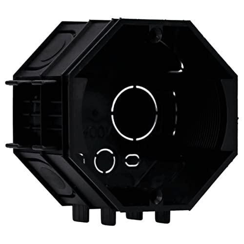 10 Stück Voxura Gerätedose Schalterdose Verbindungsdose Unterputz Ø 60 mm 45 mm achteckig schwarz von Voxura