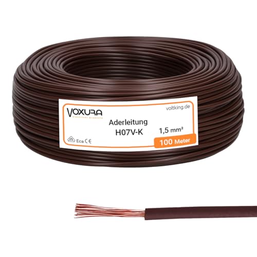 H07V-K 1,5 mm² braun 100 Meter Aderleitung flexibel Verdrahtungsleitung Einzelader Litze PVC 1,5mm2 H07V-K 1,5 mm² braun 100 Meter Aderleitung flexibel Verdrahtungsleitung Einzelader Litze PVC 1,5mm2 von Voxura