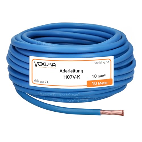 H07V-K 10 mm² blau 10 Meter Aderleitung flexibel Verdrahtungsleitung Einzelader Litze PVC 10mm2 H07V-K 10 mm² blau 10 Meter Aderleitung flexibel Verdrahtungsleitung Einzelader Litze PVC 10mm2 von Voxura