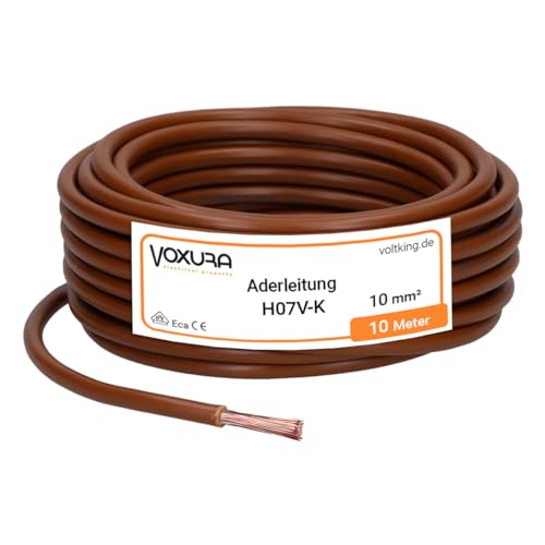 H07V-K 10 mm² braun 10 Meter Aderleitung flexibel Verdrahtungsleitung Einzelader Litze PVC 10mm2 H07V-K 10 mm² braun 10 Meter Aderleitung flexibel Verdrahtungsleitung Einzelader Litze PVC 10mm2 von Voxura