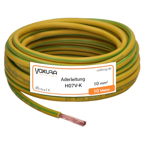 H07V-K 10 mm² grün-gelb 10 Meter Aderleitung flexibel Verdrahtungsleitung Einzelader Litze PVC 10mm2 H07V-K 10 mm² grün-gelb 10 Meter Aderleitung flexibel Verdrahtungsleitung Einzelader Litze PVC 10mm2 von Voxura