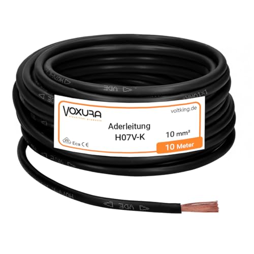 H07V-K 10 mm² schwarz 10 Meter Aderleitung flexibel Verdrahtungsleitung Einzelader Litze PVC 10mm2 H07V-K 10 mm² schwarz 10 Meter Aderleitung flexibel Verdrahtungsleitung Einzelader Litze PVC 10mm2 von Voxura