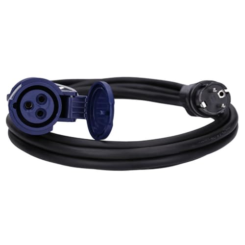 Voxura CEE-Adapterleitung Schutzkontakt-Stecker CEE-Kupplung Schutzkappe Camping Caravan Wohnmobil Wohnwagen Boot Stromkabel Außenbereich 3-polig 230V 16A H07RN-F 3x2,5 IP44 5m Voxura CEE-Adapterleitung Schutzkontakt-Stecker CEE-Kupplung Schutzkappe Camping Caravan Wohnmobil Wohnwagen Boot Stromkabel Außenbereich 3-polig 230V 16A H07RN-F 3x2,5 IP44 5m von Voxura