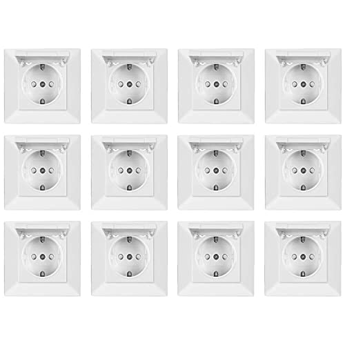 Voxura Concept Komplett Set 12x Schuko Steckdose mit Klappdeckel + 12x Abdeckrahmen 1-fach 50 x 50 mm weiß Voxura Concept Komplett Set 12x Schuko Steckdose mit Klappdeckel + 12x Abdeckrahmen 1-fach 50 x 50 mm weiß von Voxura
