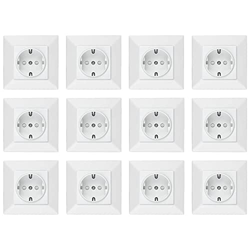 Voxura Concept Komplett Set 12x Schuko Steckdose mit erhöhtem Berührungsschutz + 12x Abdeckrahmen 1-fach 50 x 50 mm weiß Voxura Concept Komplett Set 12x Schuko Steckdose mit erhöhtem Berührungsschutz + 12x Abdeckrahmen 1-fach 50 x 50 mm weiß von Voxura