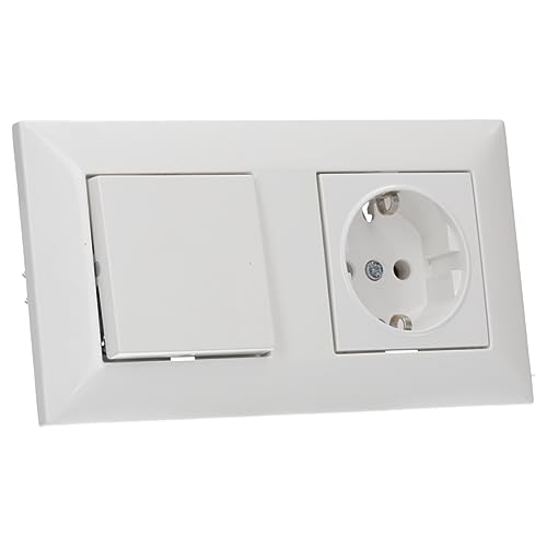 Voxura Concept Komplett Set: 1x Wechselschalter + 1x Wipp-/Kippschalter + 1x SCHUKO Steckdose + 1fach Abdeckrahmen weiß 50 x 50 mm von Voxura