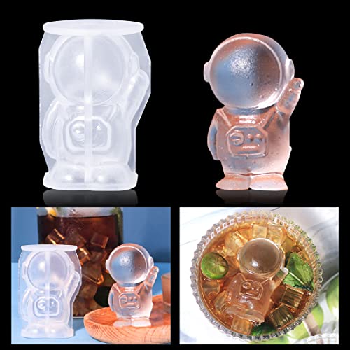 Voyyphixa 3D Astronaut Silikonformen Epoxidharz Formen EiswüRfel für Whisky DIY Kerze Seifenform Silikon GroßE EiswüRfelform für Milch, Tee, Kaffee, GeträNke, KüHle SommerbedüRfnisse (Silikonform) von Voyyphixa
