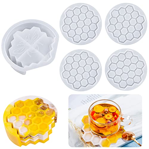 Voyyphixa 4 Stück Bienenwabe Untersetzerform Silikonform Epoxidharz mit Einem Halter Epoxidharz Formen, Epoxidharz Formen Set Kunstharz Formen Resin Gießformen zum Ausgießen DIY Tassen Matten Voyyphixa 4 Stück Bienenwabe Untersetzerform Silikonform Epoxidharz mit Einem Halter Epoxidharz Formen, Epoxidharz Formen Set Kunstharz Formen Resin Gießformen zum Ausgießen DIY Tassen Matten von Voyyphixa