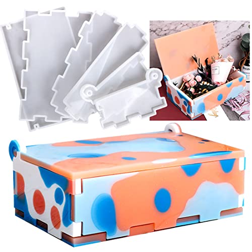 Voyyphixa 6-Teiliges Multifunktionales Aufbewahrungskiste Kit - Silikonform für Epoxidharz, Domino, Schmuck, Schachtel und Stiftebox Voyyphixa 6-Teiliges Multifunktionales Aufbewahrungskiste Kit - Silikonform für Epoxidharz, Domino, Schmuck, Schachtel und Stiftebox von Voyyphixa