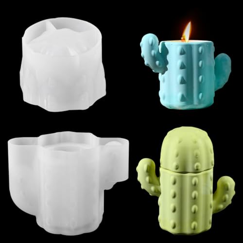 Voyyphixa Silikonform Kerzenhalter, Kaktus Kerzenformen Mit Deckel, Cactus Resin Jar Mold, Epoxidharz Gießform für DIY Aufbewahrungsbox Kerzenhalter Duftkerzen Voyyphixa Silikonform Kerzenhalter, Kaktus Kerzenformen Mit Deckel, Cactus Resin Jar Mold, Epoxidharz Gießform für DIY Aufbewahrungsbox Kerzenhalter Duftkerzen von Voyyphixa