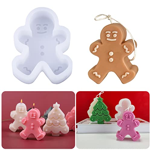 Voyyphixa Weihnachten Silikonform Kerze Epoxidharz Formen Seifen Silikonformen Epoxidharz Aromasteinen Weihnachtsbaum Backformen Silikon Gießform für Schokolade (Gingerbread man mold) von Voyyphixa