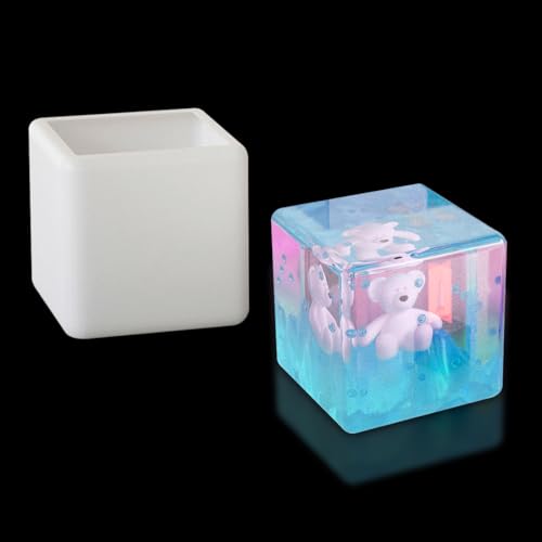 Voyyphixa Würfel Quadrat Silikonform 4 Inches Quadratische Epoxidharz Form Cube Resin Mold Großer Harz Gießformen für DIY Handwerk Ornamente Handgemachte Geschenke von Voyyphixa