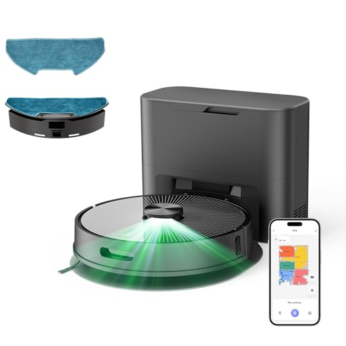 R10 Saugroboter mit Wischfunktion, 4L Staubsauger Roboter Automatische Staubentleerung, Duale Navigation LiDAR + IMU, No-Go-Zonen & Virtuelle Wände, Steuerung per App, Alexa & Google R10 Saugroboter mit Wischfunktion, 4L Staubsauger Roboter Automatische Staubentleerung, Duale Navigation LiDAR + IMU, No-Go-Zonen & Virtuelle Wände, Steuerung per App, Alexa & Google von Vozascly