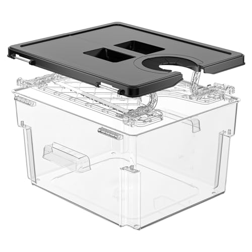 Sous-Vide-Behälter mit Deckel, Doppeltür-Öffnungs-Design, 11,65 QT Sous-Vide-Topf, Slow Cooker-Behälter mit integriertem Gestell, kompatibel mit den meisten Tauchzirkulatoren von Vpcok Direct