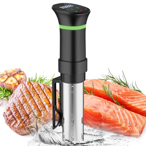 Sous Vide Garer Sous Vide Stick mit LCD Touchdisplay Eintauchthermostat Timer Sous-Vide Garer 1000W für Behälter bis 20L 25-92,5℃ Slow Cooker 360° Präzisionskochtopf Immersion Zirkulation von Vpcok Direct