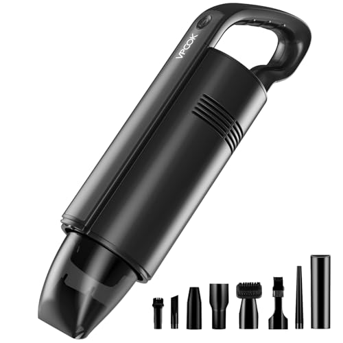 Vpcok Direct 5611, Handstaubsauger Leistungsstarker Akku Staubsauger 4500 Pa tragbarer Mini-Staubsauger USB wiederaufladbar 1500 mAh für Zuhause, Auto, Büro, Schwarz von Vpcok Direct