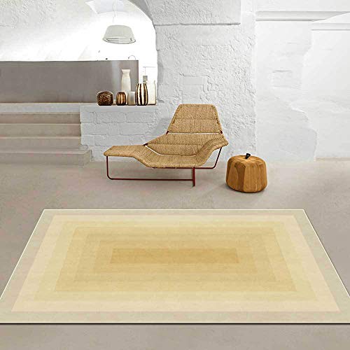 Vqbawmloㅤ Kurzflor Modern Teppich rutschfest Waschbar Teppich Schlafzimmer Esszimmer KüChe Teppich Moderner gelber Farbverlaufsrahmen 100 x 160 cm von Vqbawmloㅤ