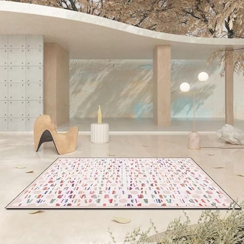 Vqbawmloㅤ Kurzflor rutschfest Teppich Modernes Waschbar Teppiche Schlafzimmer Gästezimmer Balkon Teppich Abstrakte geometrische Tupfen bunt 160 x 280 cm von Vqbawmloㅤ