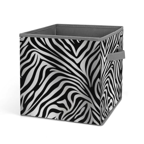 Vqqkasmn Faltbare Aufbewahrungskörbe zum Organisieren von Spielzeug, Büchern, Regalen, Schrank, Zebradruck, große Aufbewahrungsbox mit Seilgriffen Vqqkasmn Faltbare Aufbewahrungskörbe zum Organisieren von Spielzeug, Büchern, Regalen, Schrank, Zebradruck, große Aufbewahrungsbox mit Seilgriffen von Vqqkasmn